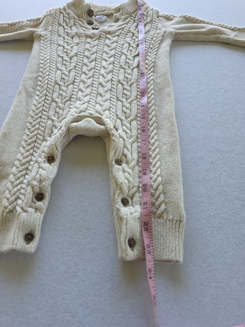 GAP Unisex Cream Cable-Knit Baby One-Piece Romper